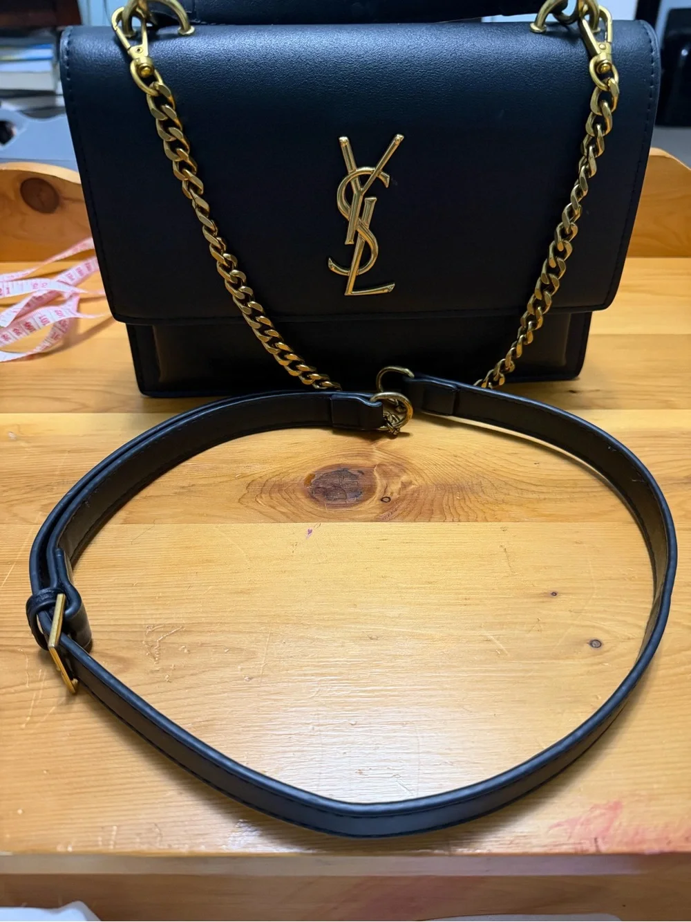Fashion Inspired Black Leather Top-Handle Crossbody Bag - Picture 7 of 9